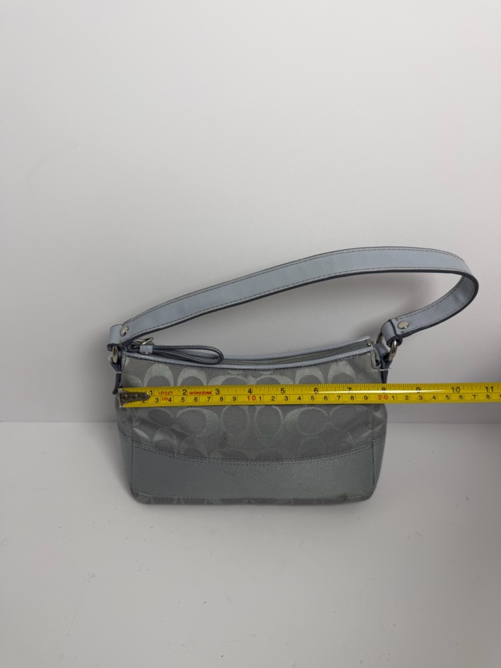 Coach Mini Signature Stripe Demi Shoulder Bag in Blue - Picture 4 of 11